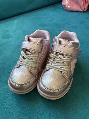 Stride Rite Toddler Metallic Rose Pink Sneakers with Hook-and-Loop Strap